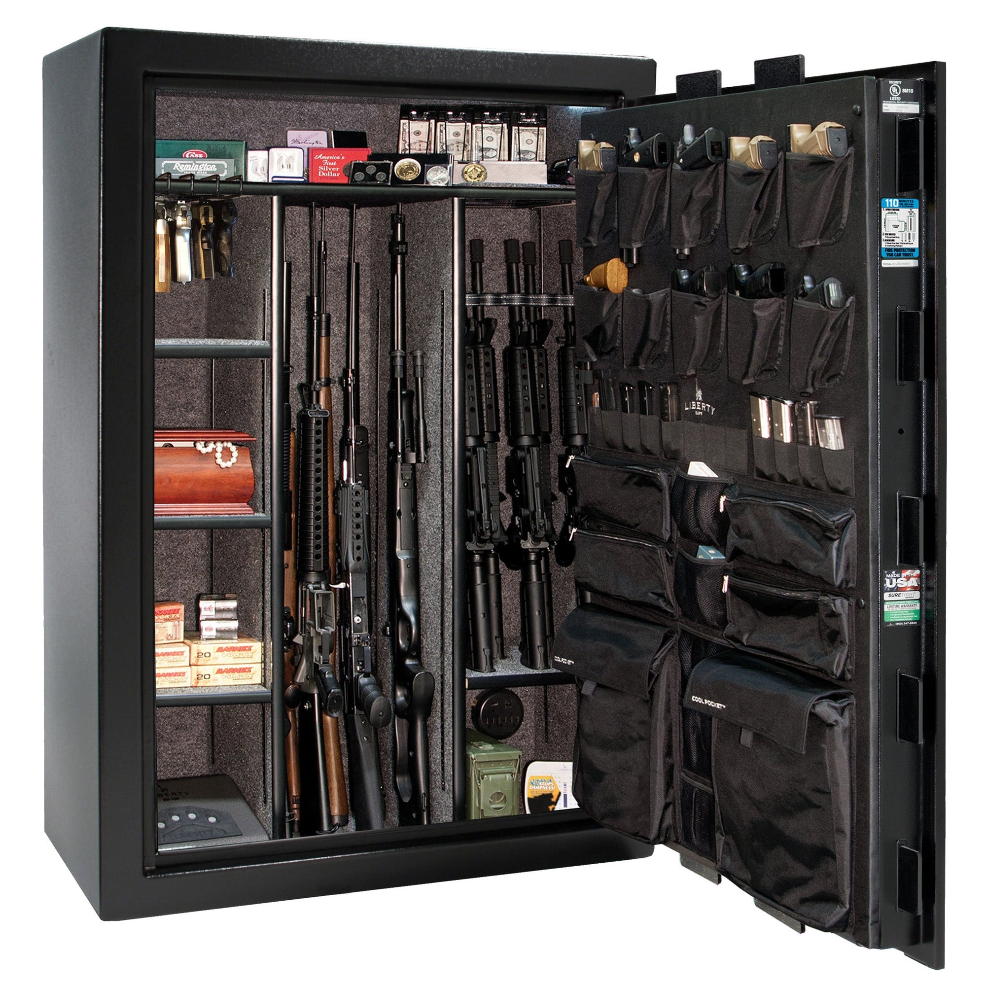 Fatboy Series | 64XT | Level 5 Security | 110 Minute Fire Protection | Dimensions: 60.5"(H) x 42"(W) x 27.5"(D) | Up to 60 Long Guns | Black Textured | Mechanical Lock